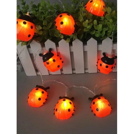 Гирлянда декоративная "Божья коровка" 6x5см 20LED на солнечной батарее бел. дл.4м (2+2м) аккумулятор АА NI-MH 600мА.ч КОСМОС KOC_SOL110