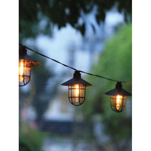 Гирлянда светодиодная садовая на солнечной панели 8 фонарей дл.2.8м аккумулятор 3.7В 600мА.ч 14500 литиевый КОСМОС KOC_SOL111