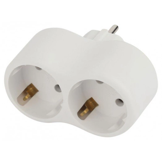 Разветвитель 2-м SPx-2e-W с заземл. 16А бел. Эра Б0053478