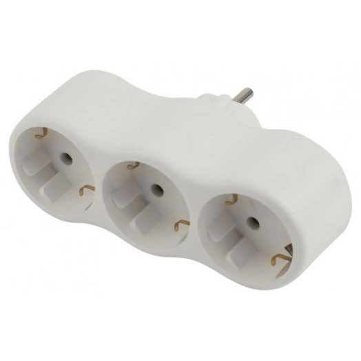 Разветвитель 3-м SPx-3e-W с заземл. 16А бел. Эра Б0053479