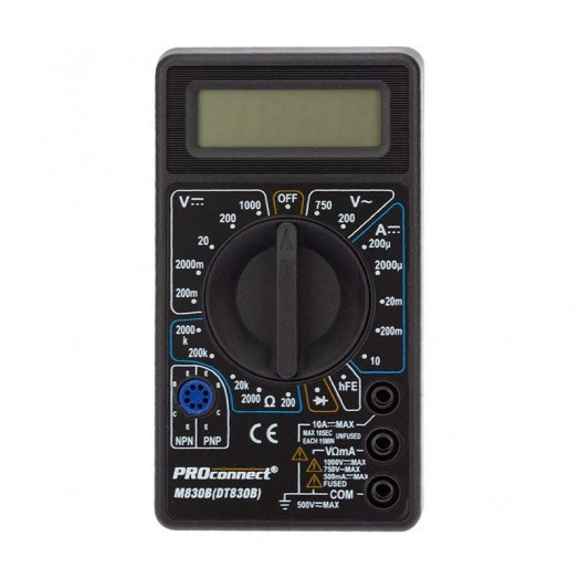 Мультиметр портативный M830B (DT830B) PROCONNECT 13-3011 Мультиметр портативный M830B (DT830B) PROCONNECT 13-3011