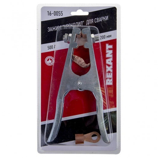 Зажим "крокодил" 500А 200мм для сварки Rexant 16-0055 Зажим "крокодил" 500А 200мм для сварки Rexant 16-0055