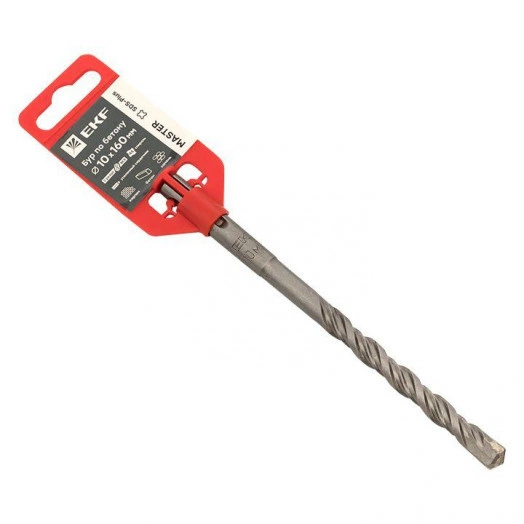 Бур по бетону SDS-plus 10х160мм 2 резца 4S спираль Master EKF db-10-160-2x4 Бур по бетону SDS-plus 10х160мм 2 резца 4S спираль Master EKF db-10-160-2x4