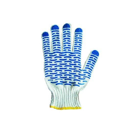 Перчатки х/б с покрытием ПВХ (Волна) 5 нитей 65-67г (пара) син. 09-0201