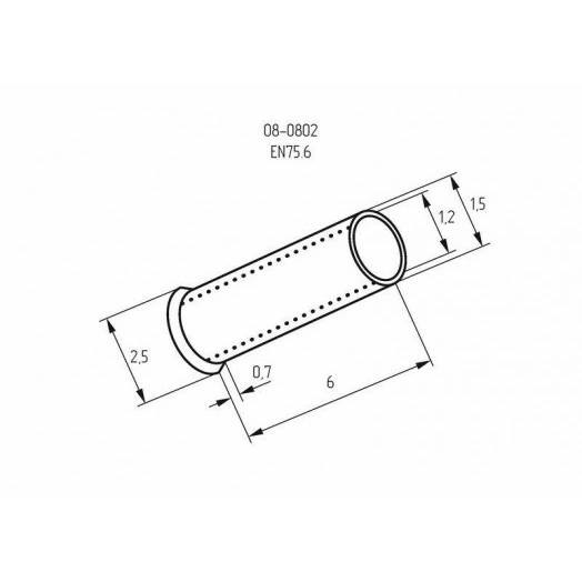Наконечник штыревой втулочный (НШВ L-6мм) 0.75кв.мм (EN75.6) REXANT 08-0802 Наконечник штыревой втулочный (НШВ L-6мм) 0.75кв.мм (EN75.6) REXANT 08-0802