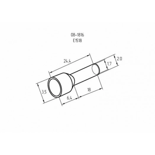 Наконечник штыревой втулочный изолир. (НШВИ F-18мм) 18ммх1.5кв.мм (E1518) черный REXANT 08-1816 Наконечник штыревой втулочный изолир. (НШВИ F-18мм) 18ммх1.5кв.мм (E1518) черный REXANT 08-1816