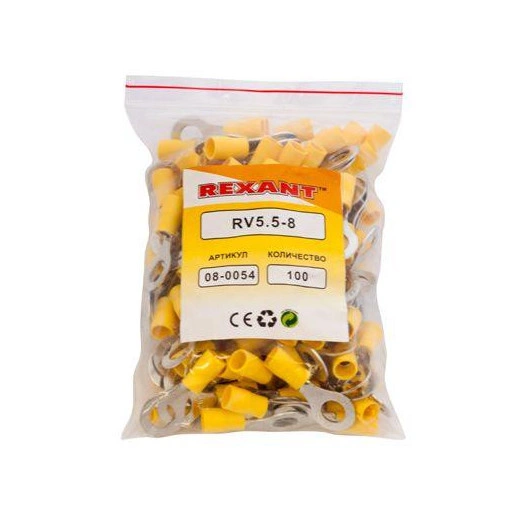 Наконечник кольцевой изолированный (НКИ d8.4мм) 4-6кв.мм (VR5.5-8) REXANT 08-0054