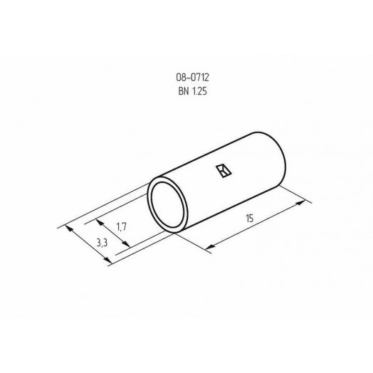 Гильза соединительная (СГ L-15мм) 0.5-1.5кв.мм (BN1.25) REXANT 08-0712