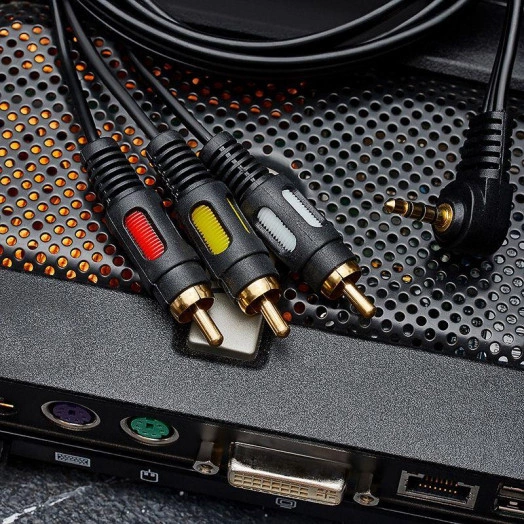 Шнур 3.5мм 4C Plug - 3RCA Plug 1.5м (GOLD) Rexant 17-4412 Шнур 3.5мм 4C Plug - 3RCA Plug 1.5м (GOLD) Rexant 17-4412