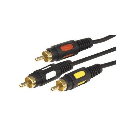 Шнур 3RCA Plug - 3RCA Plug 5м (GOLD) Rexant 17-0215