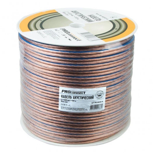 Кабель Stereo 2х6 BLUELINE прозр. (уп.100м) PROCONNECT 01-6210-6 Кабель Stereo 2х6 BLUELINE прозр. (уп.100м) PROCONNECT 01-6210-6