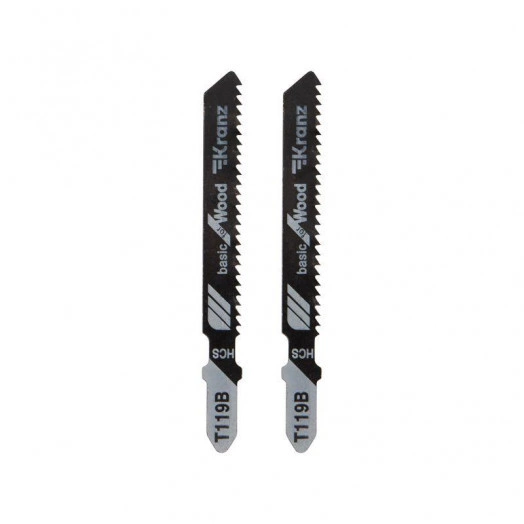 Пилка для электролобзика по дереву T119B 76мм 12 зубьев на дюйм 4-30мм (уп.2шт) Kranz KR-92-0310