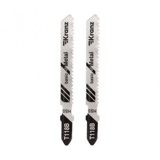 Пилка для электролобзика по металлу T118B 76мм 12 зубьев на дюйм 3-6мм (уп.2шт) Kranz KR-92-0313