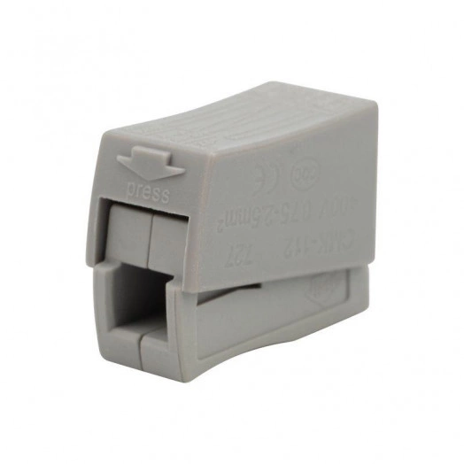 Клемма строительно-монтажная СМК 224 2-проводная 1.0-2.5/0.5-2.5кв.мм для светильника бел. (уп.5шт) Rexant 07-2411-5