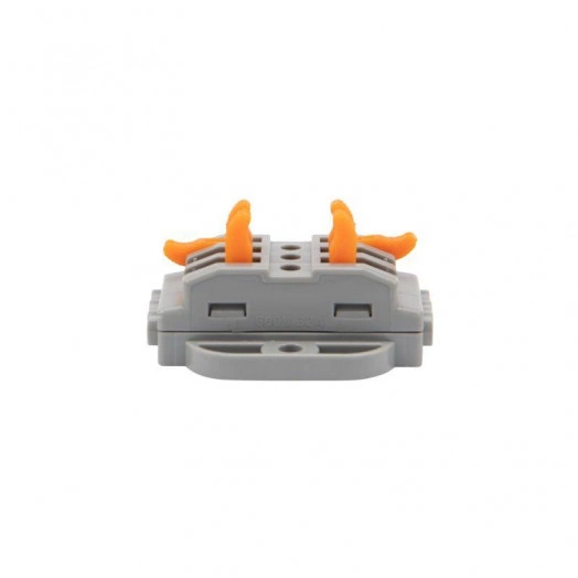 Клемма строительно-монтажная СМК проходная 3п 0.08-4кв.мм с монтажной площадкой сер. (блист.5шт) Rexant 07-6263-5