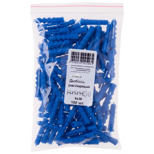 Дюбель распорный 6х30 с шипами тип К (100шт)