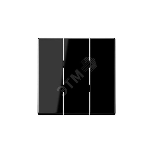 Клавиша 3-я для выключателей  без подсветки. Серия A500  Материал- термопласт  Цвет- черный