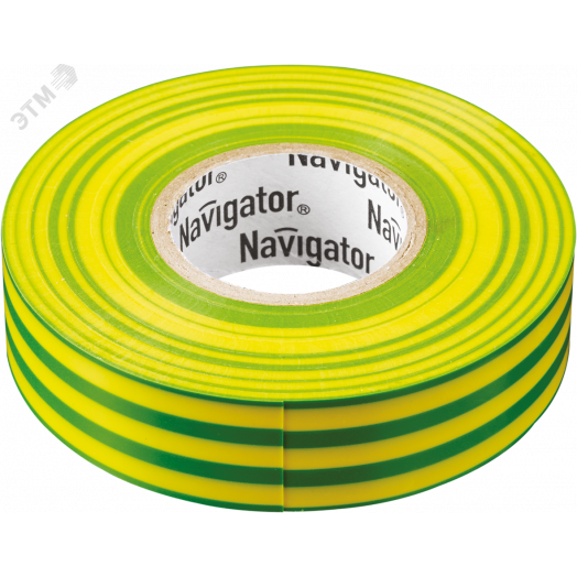 Изолента ПВХ желто-зеленая 15мм 10м NIT-B15-10/YG