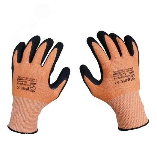 Перчатки для защиты от механических воздействий и порезов SCAFFA DY1350S-OR/BLK, размер 8