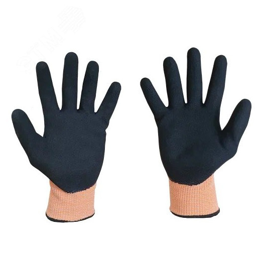 Перчатки для защиты от механических воздействий и порезов SCAFFA DY1350S-OR/BLK, размер 8