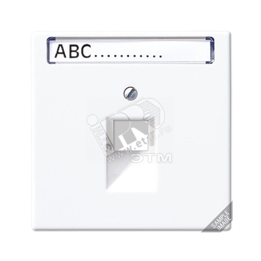 Крышка для одинарной телефонной и компьютерной розетки UAE с полем для надписи  светло-серая