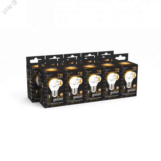Лампа светодиодная LED 7 Вт 520 Лм 3000К теплая Е27 Шар шаг. диммирование Black Gauss