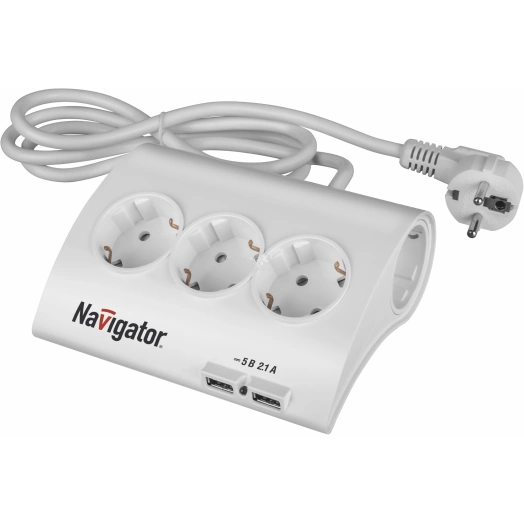 Удлинитель бытовой 5х1.8м с заземлением 16А ПВС 3х1.00 USB