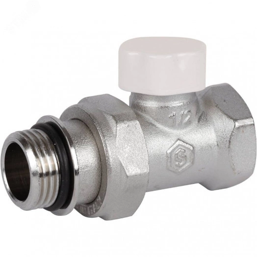 Клапан запорно-балансировочный прямой 1/2' (с дополнительным уплотнением)