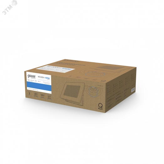 Прожектор светодиодный ДО-400 Вт 48000 Лм 6500К 175-265 В IP65 с линзой 40 грд графитовый LED Qplus Gauss