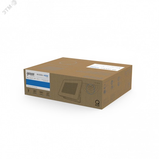 Прожектор светодиодный ДО-400 Вт 48000 Лм 6500К 175-265 В IP65 с линзой 40 грд графитовый LED Qplus Gauss