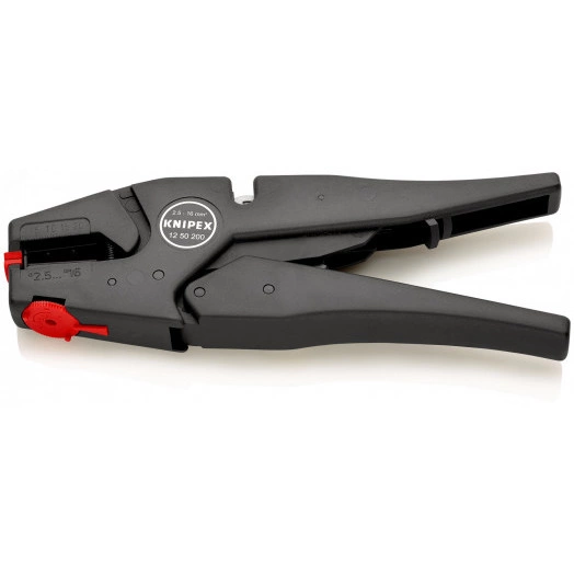 Стриппер самонастраивающийся со сменными ножами зачистка 25-16мм (AWG 13-5) рез кабеля одножильные 6мм многожильные 10мм L=200мм пластиковые рукоятки