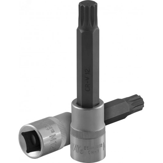 Торцевая насадка 1/2''DR с вставкой-битой SPLINE, M12, 100 мм