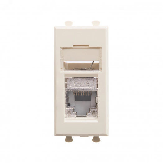 Компьютерная розетка ''Ванильная дымка'' ''Avanti'' RJ-45 модульная, кат. 6 экран, 1 мод