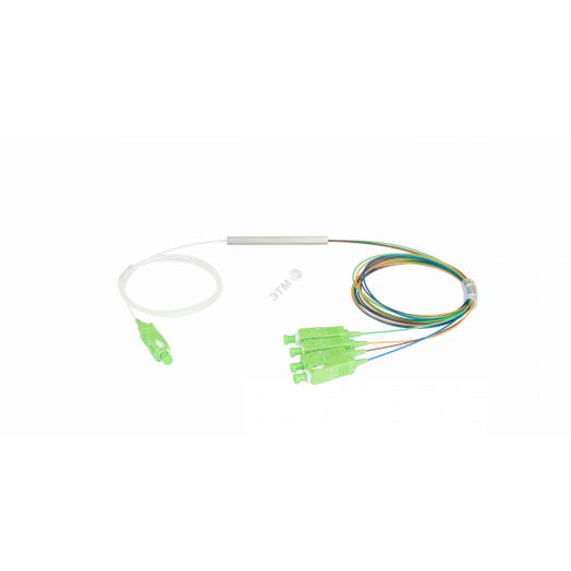 Сплиттер планарный 1x4, одномодовый, G.657.A1, SC/APC, миникорпус, 0.9 мм