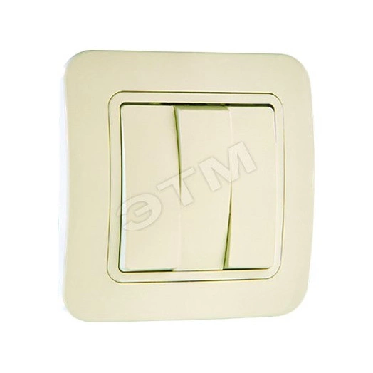 Lillium Выключатель трехклавишный бежевый