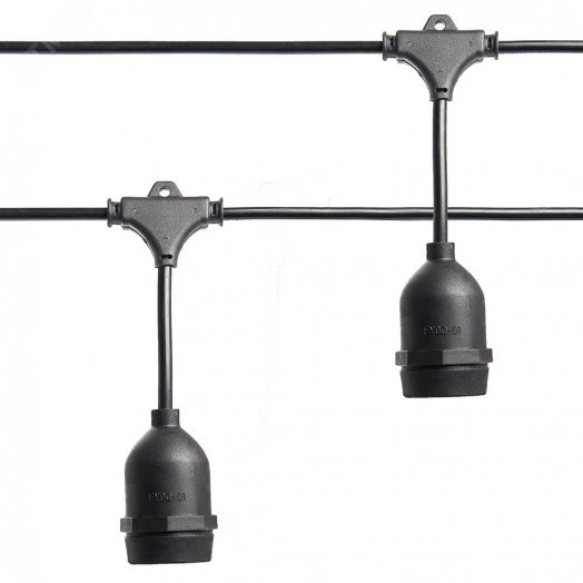 Гирлянда Белт-лайт Евро на подвесах 13м 20 патронов Е27 IP65 черный