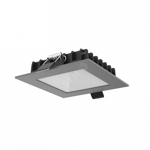 Светильник светодиодный ДВО-12Вт 110*110*25мм IP54/IP44 1200Лм 3000K DL-03 серый