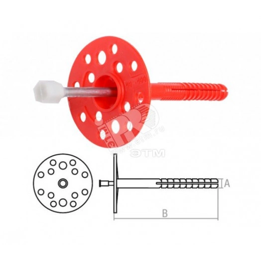 Дюбель для теплоизоляции 10х140 термоголовка (25шт)
