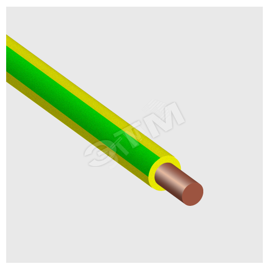 Провод силовой ПуВ 1х4 желто-зеленый (100м) однопроволочный