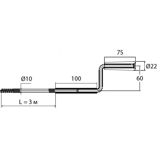 Трос сантехнический D10 мм пружинный 3 м