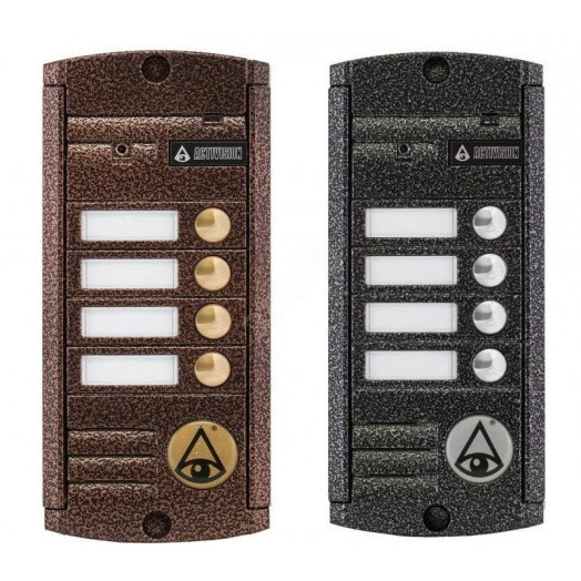 Видеопанель вызывная, накладная, 4-х проводная на 4 абонента, с ИК подветкой до 0,6м