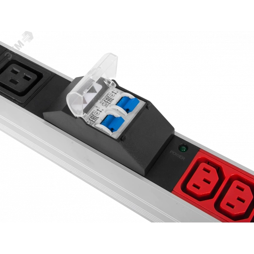 Блок розеток вертикальный, мониторинг, измерение, 3 фазы 32А, авт, 24C13, 6C19, 1820 мм, вх IEC 309, шнур 3м