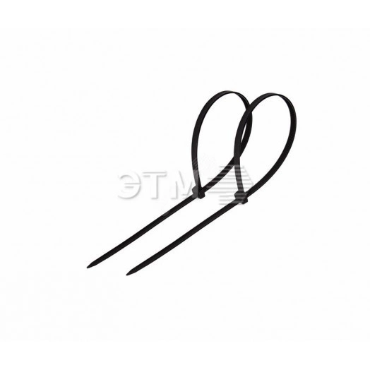 Хомут-стяжка кабельная нейлоновая 80x2,5 мм, черная, упаковка 100 шт