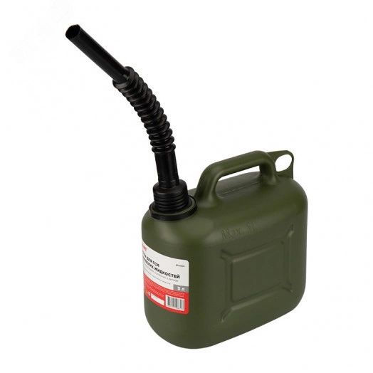 Канистра  для ГСМ и технических жидкостей, вертикальная 5 л, пластиковая, усиленная