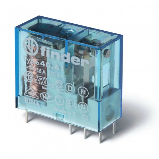 Реле PCB миниатюрные выводы с шагом 5мм AgCdO 1CO 16A катушка DC