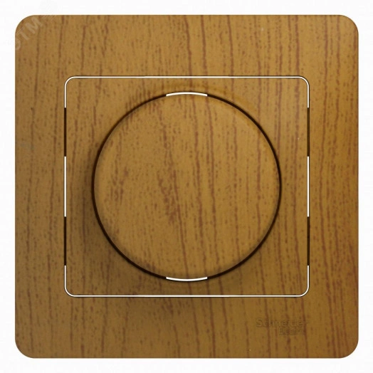 Диммер поворотно нажимной, LED, RC, 630 Вт, дерево дуб