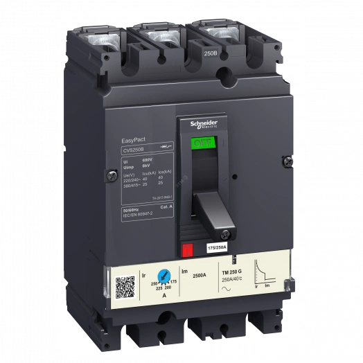 Автоматический выключатель 3-х полюсной CVS160N 50кА TM100D