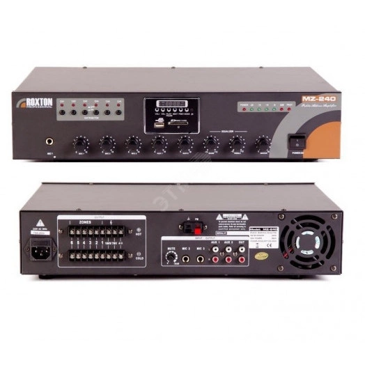 МР3-плеер-USB-FM-тюнер-усилитель 240Вт, 3 микр/2 лин входа, ИК-пульт ДУ, 6 зон