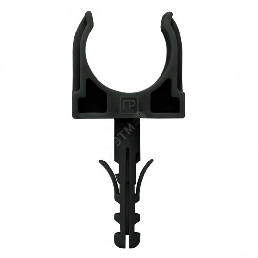 Крепеж-клипса с дюбелем черная д25 в малой упаковке (10шт/450шт уп/кор)