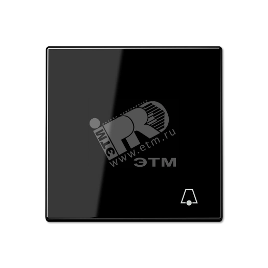 Клавиша для  выключателя с символом  звонок   черная